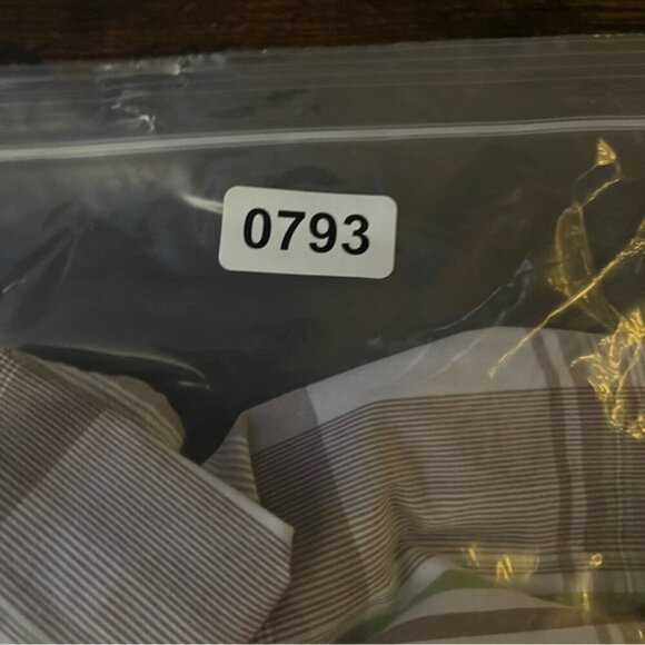 Timberland Mens short sleeve plaid tan green cotton snap closure button down top - Picture 10 of 10